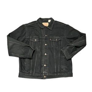 Levis Black Trucker Denim Jacket Size XL